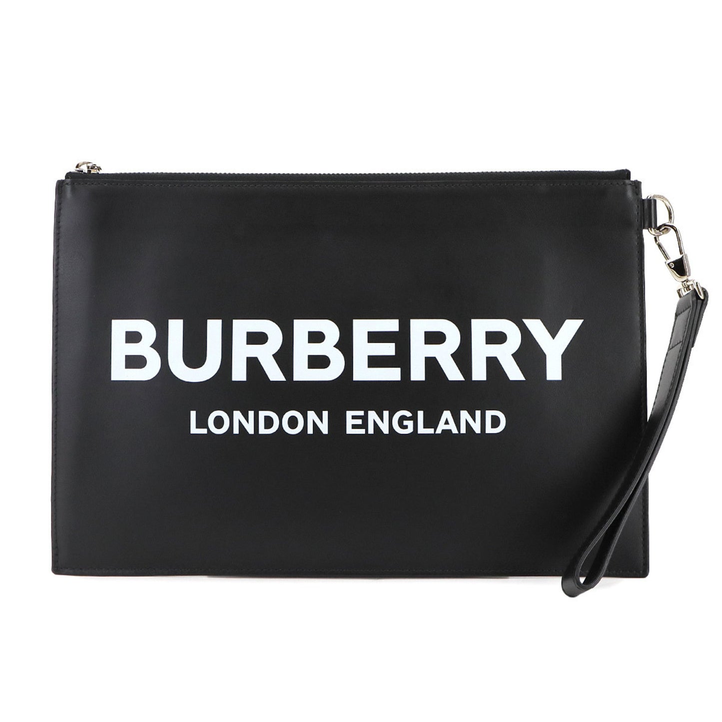 Burberry Print Clutch Bag In Black Leather