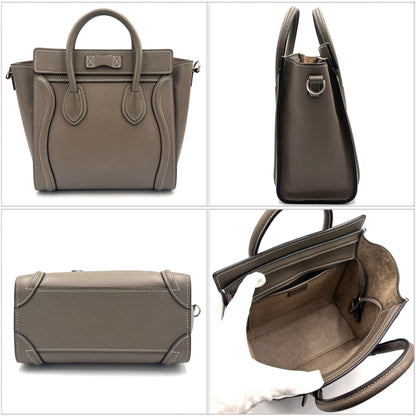 Celine Luggage Nano Shopper Greige Leather Handbag Shoulder Bag