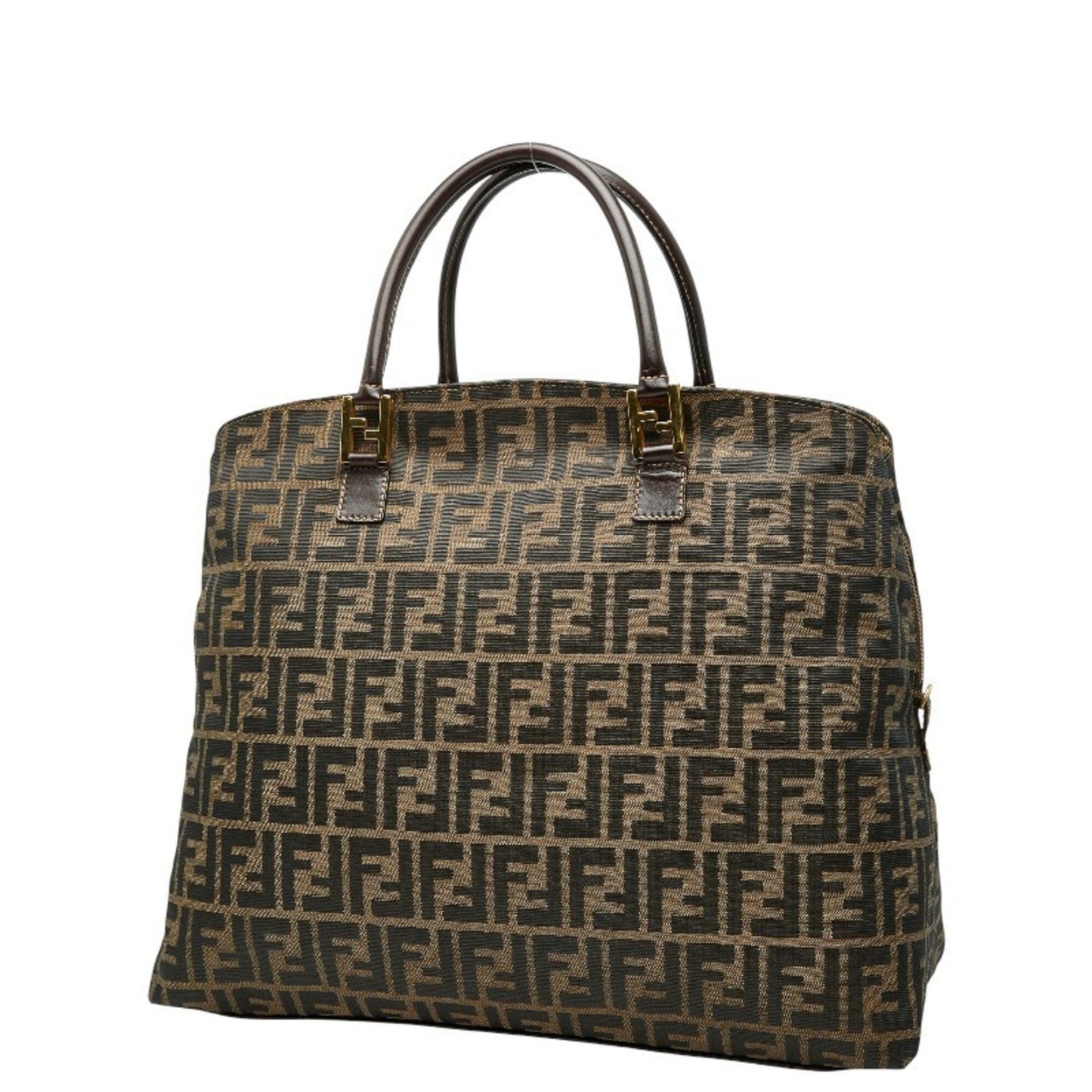 Fendi Zucca Handbag Tote Bag Brown Canvas