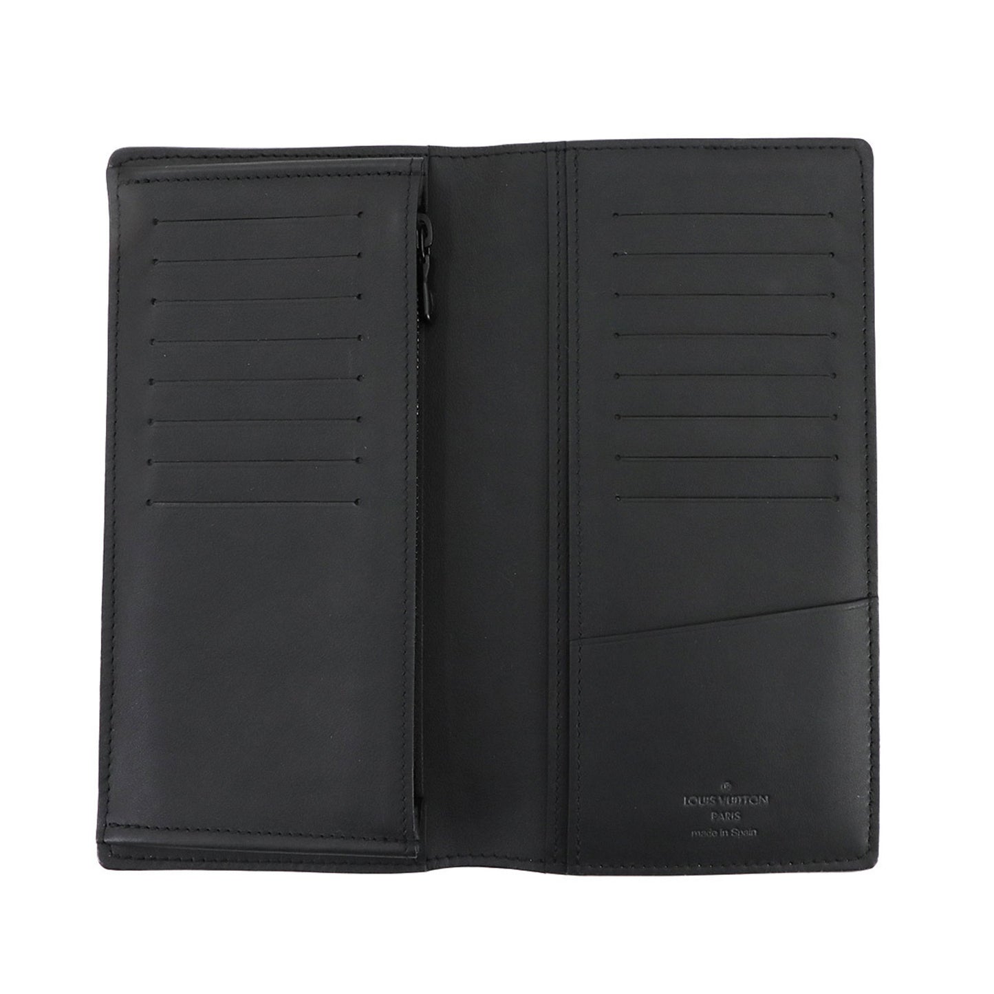 Louis Vuitton Monogram Shadow Portefeuille Brazza Bifold Long Wallet In Black Leather (M62900)