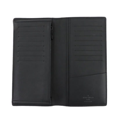 Louis Vuitton Monogram Shadow Portefeuille Brazza Bifold Long Wallet In Black Leather (M62900)