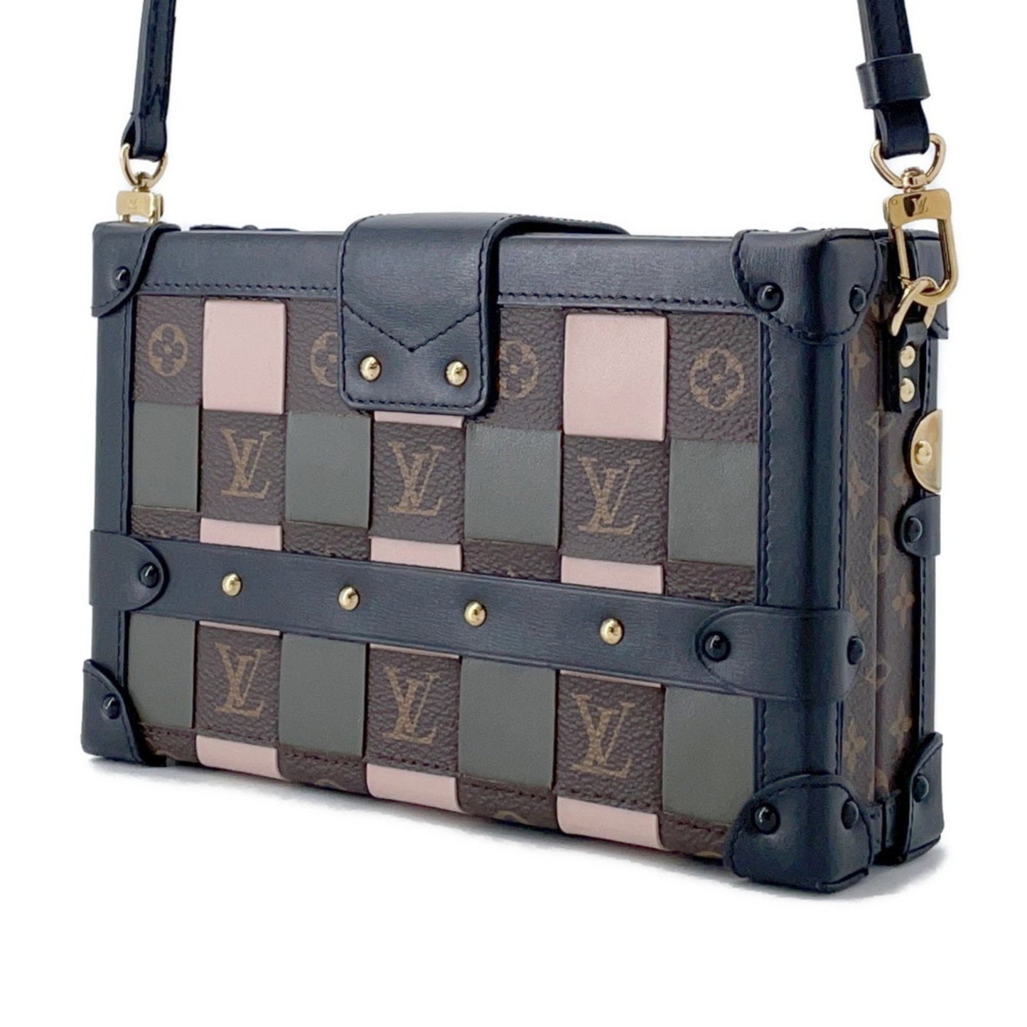 Louis Vuitton Monogram Petite Malle Shoulder Bag M45534 2-Way Clutch Black