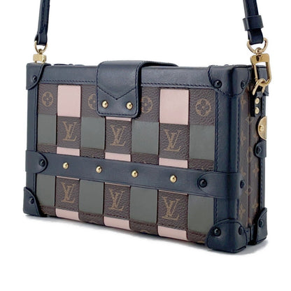Louis Vuitton Monogram Petite Malle Shoulder Bag M45534 2-Way Clutch Black