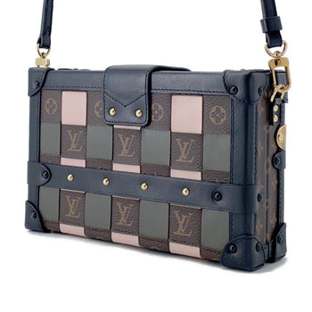 Louis Vuitton Monogram Petite Malle Shoulder Bag M45534 2-Way Clutch Black