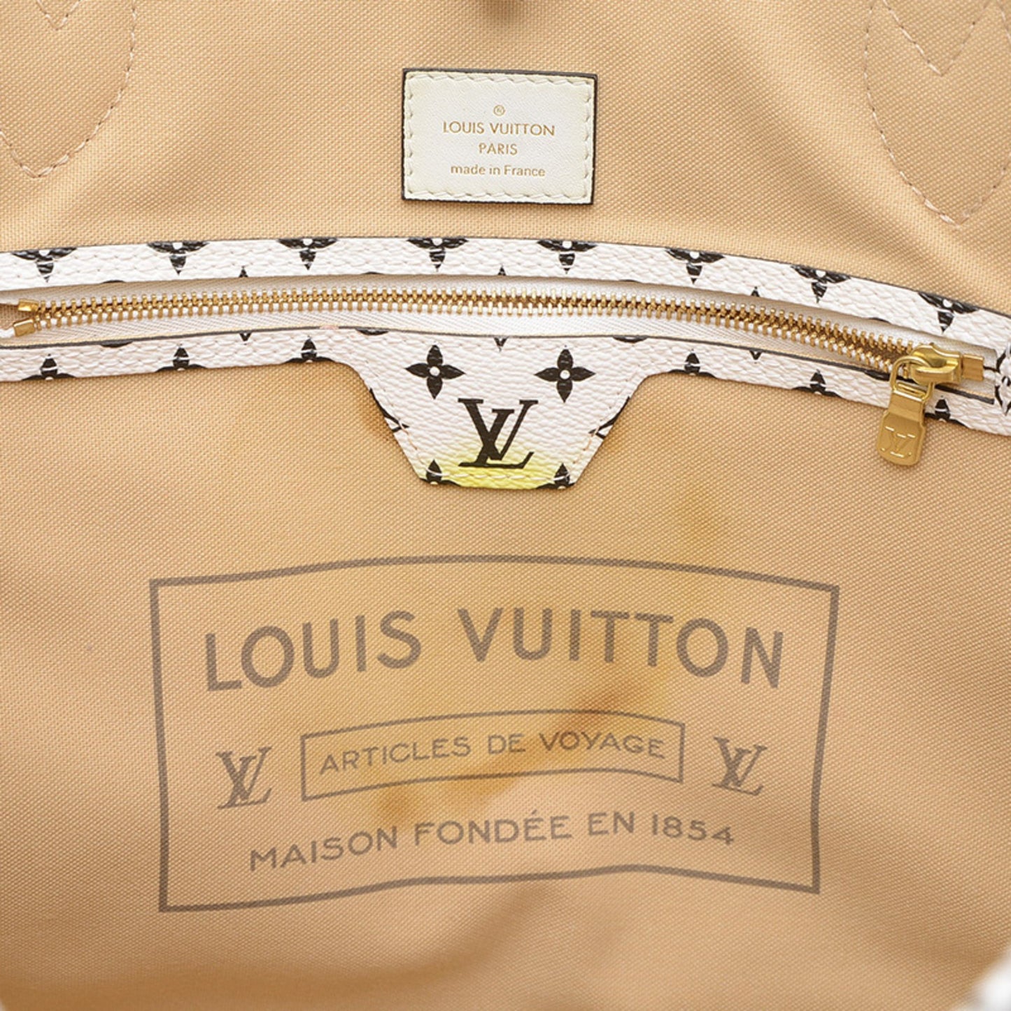 Louis Vuitton Monogram Giant Neverfull Mm Tote Bag Khaki M44568