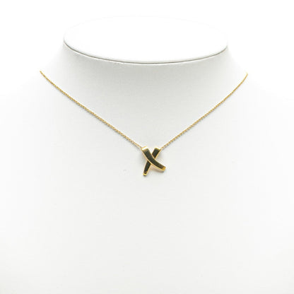 Tiffany & Co. Paloma Picasso Graffiti X Pendant Kiss Necklace In 18K Yellow Gold