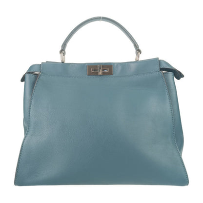 Fendi Tote Bag Peekaboo Large 8Bn210 Blue Leather