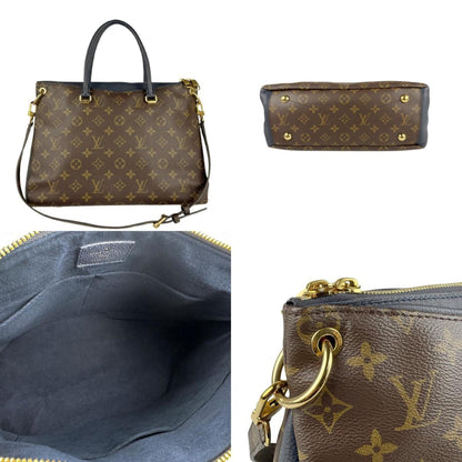 Louis Vuitton Louis Vuitton Handbag Shoulder Bag Monogram Pallas Canvas Brown Navy Gold