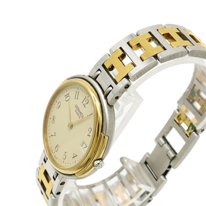 Hermes Windsor Date Ivory Dial Two-Tone Gp Stainless Steel