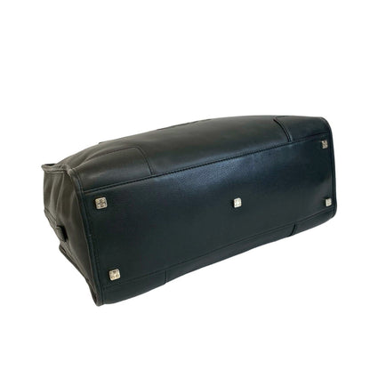 Loewe Amazona 36 Anagram Logo Engraved Leather Handbag/Mini Boston Bag Black 67688