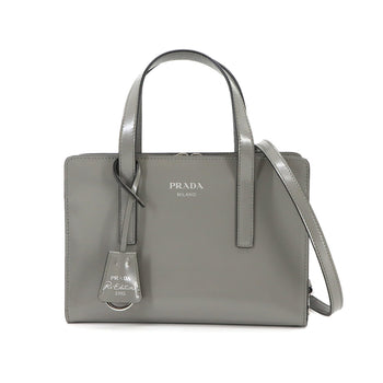 Prada Re-Edition 1995 2-Way Hand Shoulder Bag In Gray Leather