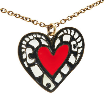Christian Dior Dior Heart Long Necklace Gold Multicolor Plated