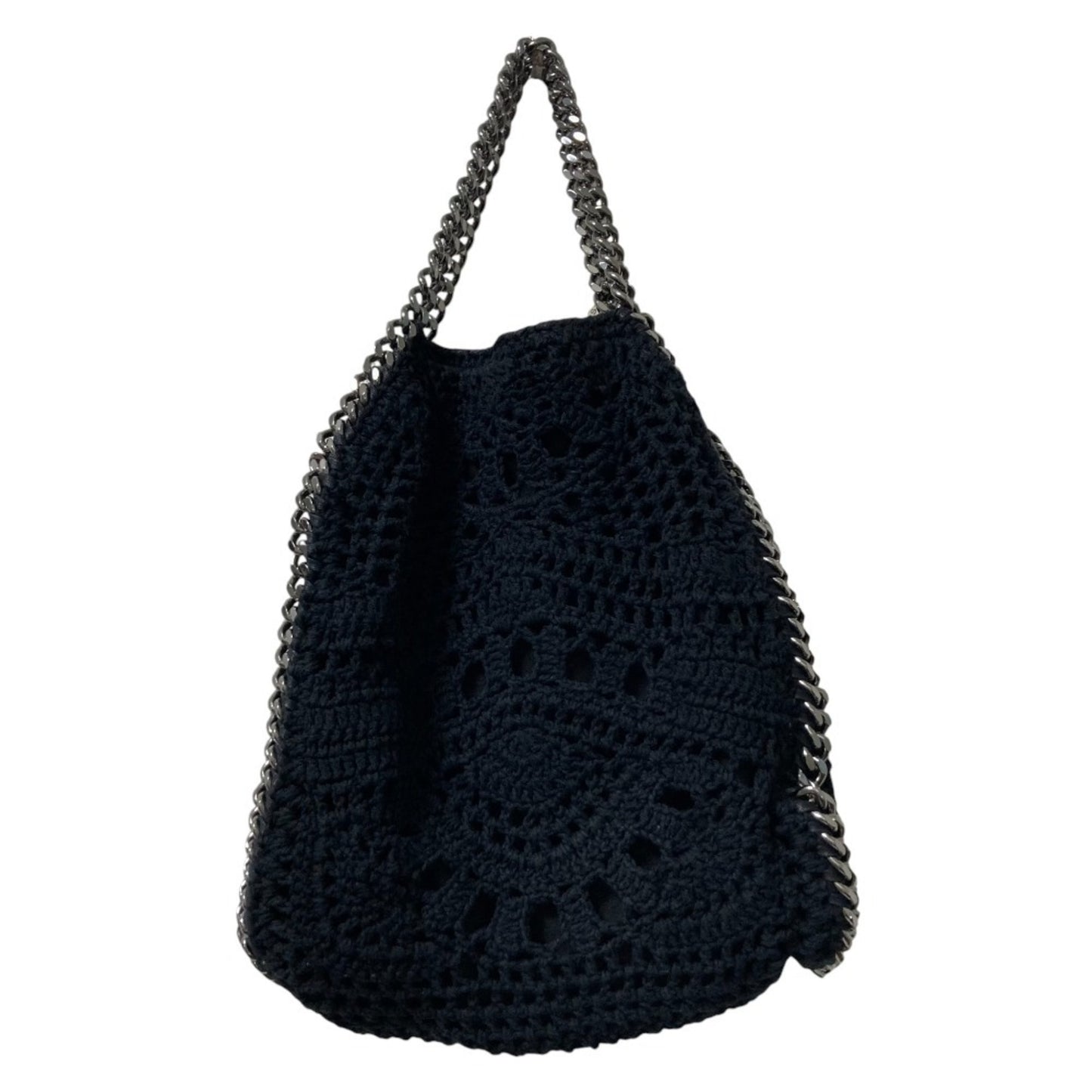 Stella Mccartney Falabella Crochet Knit Handbag/Shoulder Bag In Black