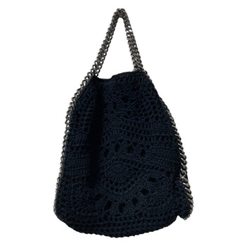 Stella Mccartney Falabella Crochet Knit Handbag/Shoulder Bag In Black