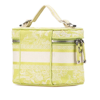 Christian Dior Dior Toile Joue D'Hui Vanity Bag Handbag Shoulder Green Jacquard
