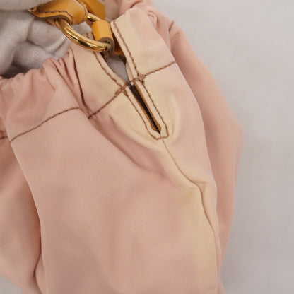 Salvatore Ferragamo Vara Nylon Enamel Handbag In Pink And Beige For Women