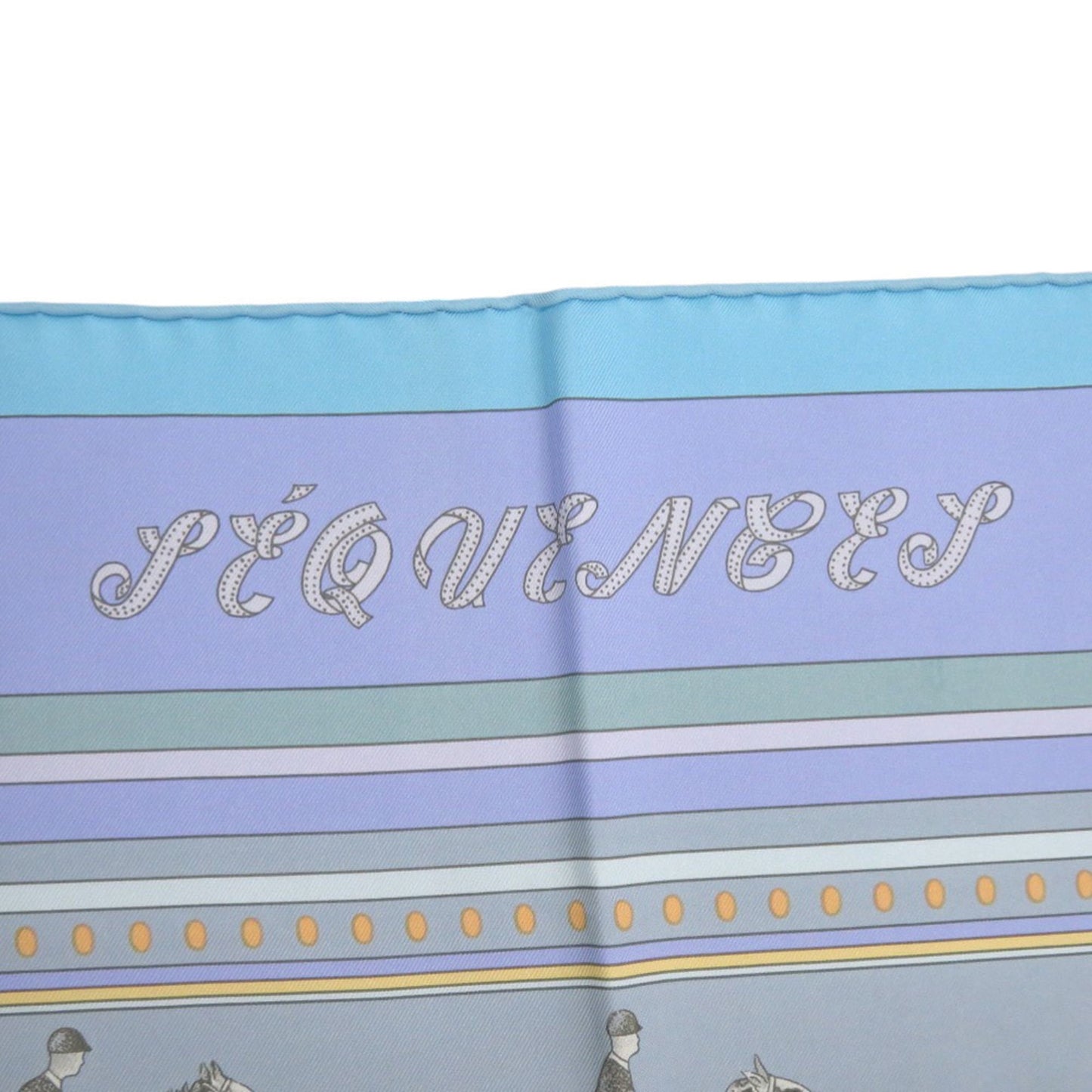 Hermes Herms Carr 90 Sequence Silk Scarf/Muffler In Light Blue