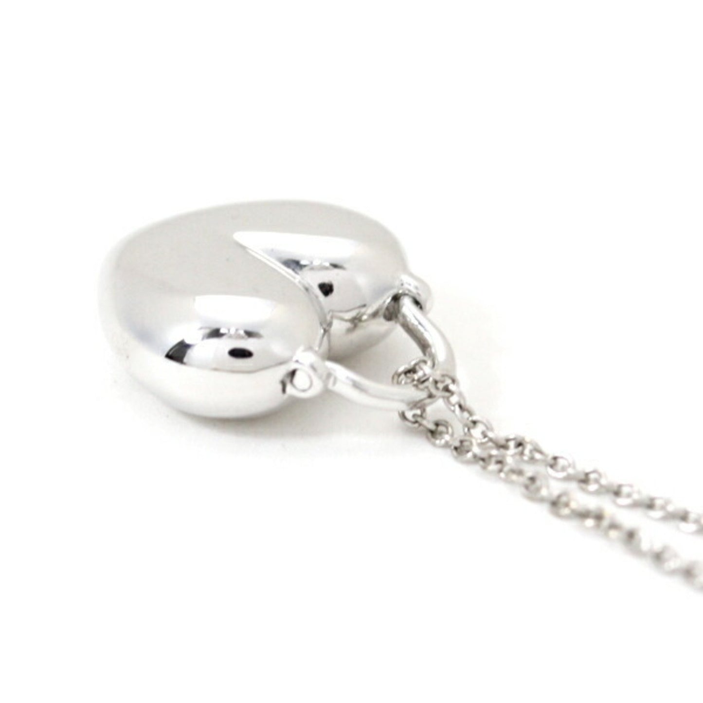 Tiffany Necklace Sentimental Heart 3P Diamond K18 Wg 750 Pendant White Gold