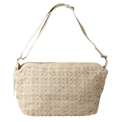 Bottega Veneta Bottega Veneta Intrecciato Webbing Line Canvas Shoulder Bag Beige