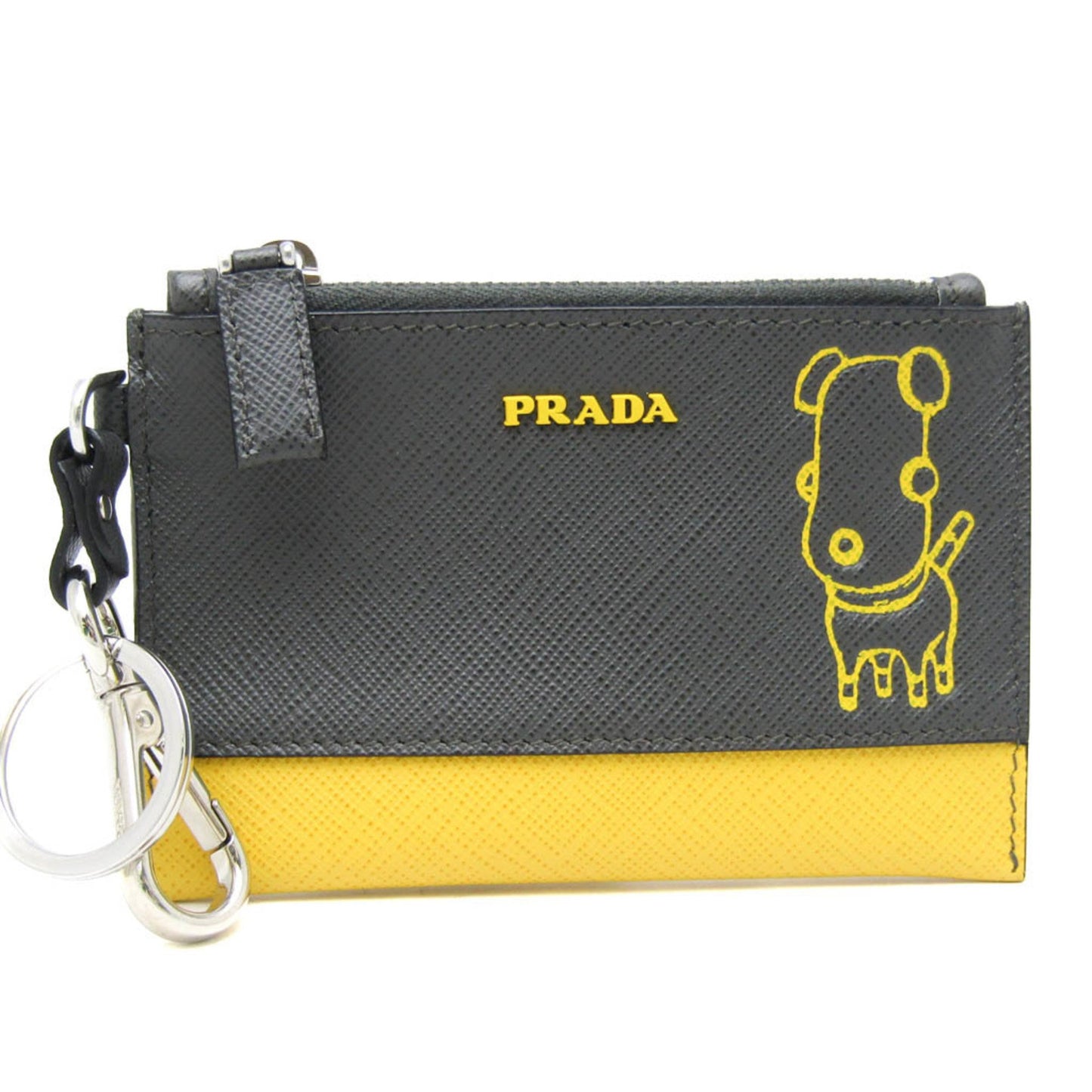 Prada Saffiano Dog Illustration Print With Key Ring 2Tt080 Men