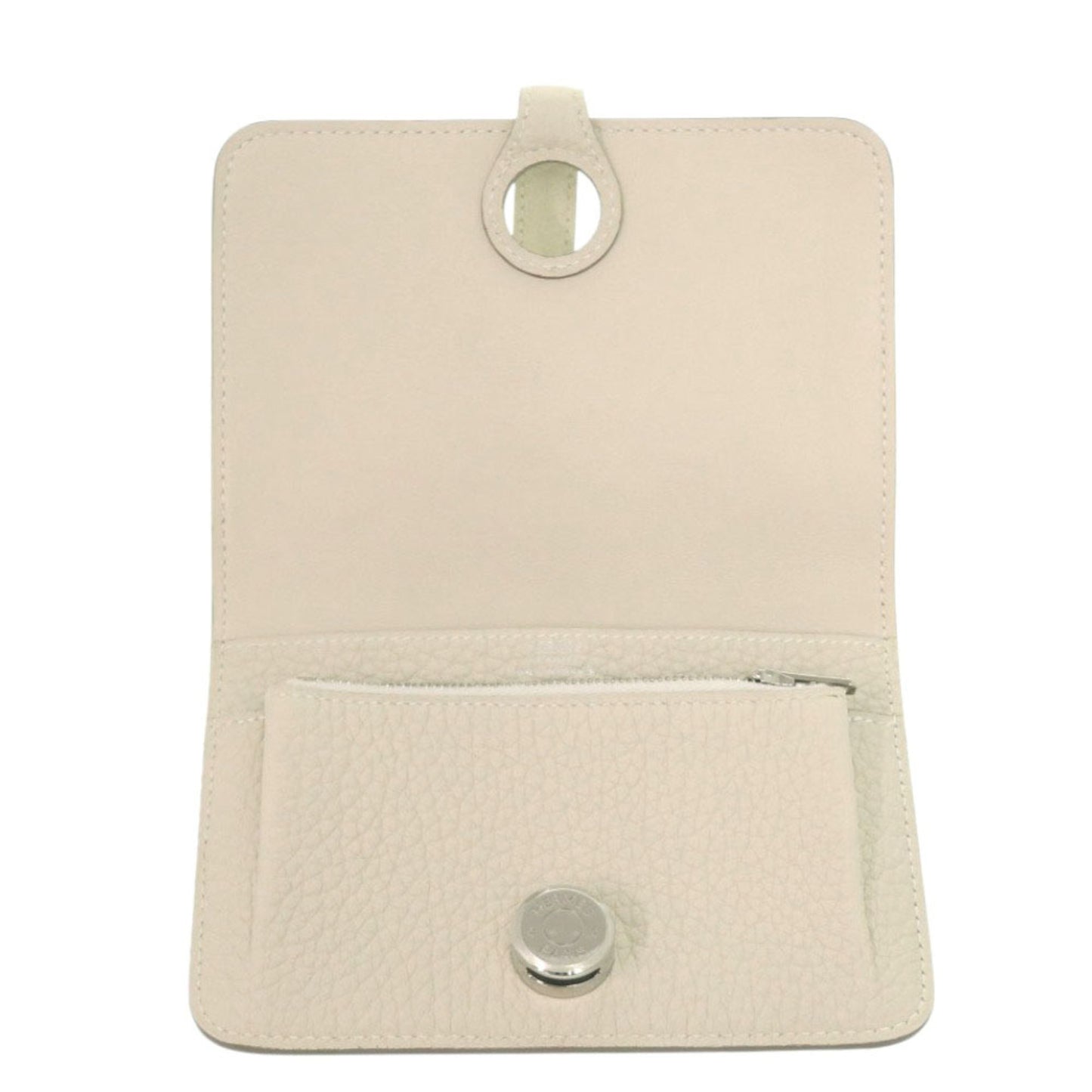 Unused Herms Dogon Compact Taurillon Clemence Beton Bifold Wallet