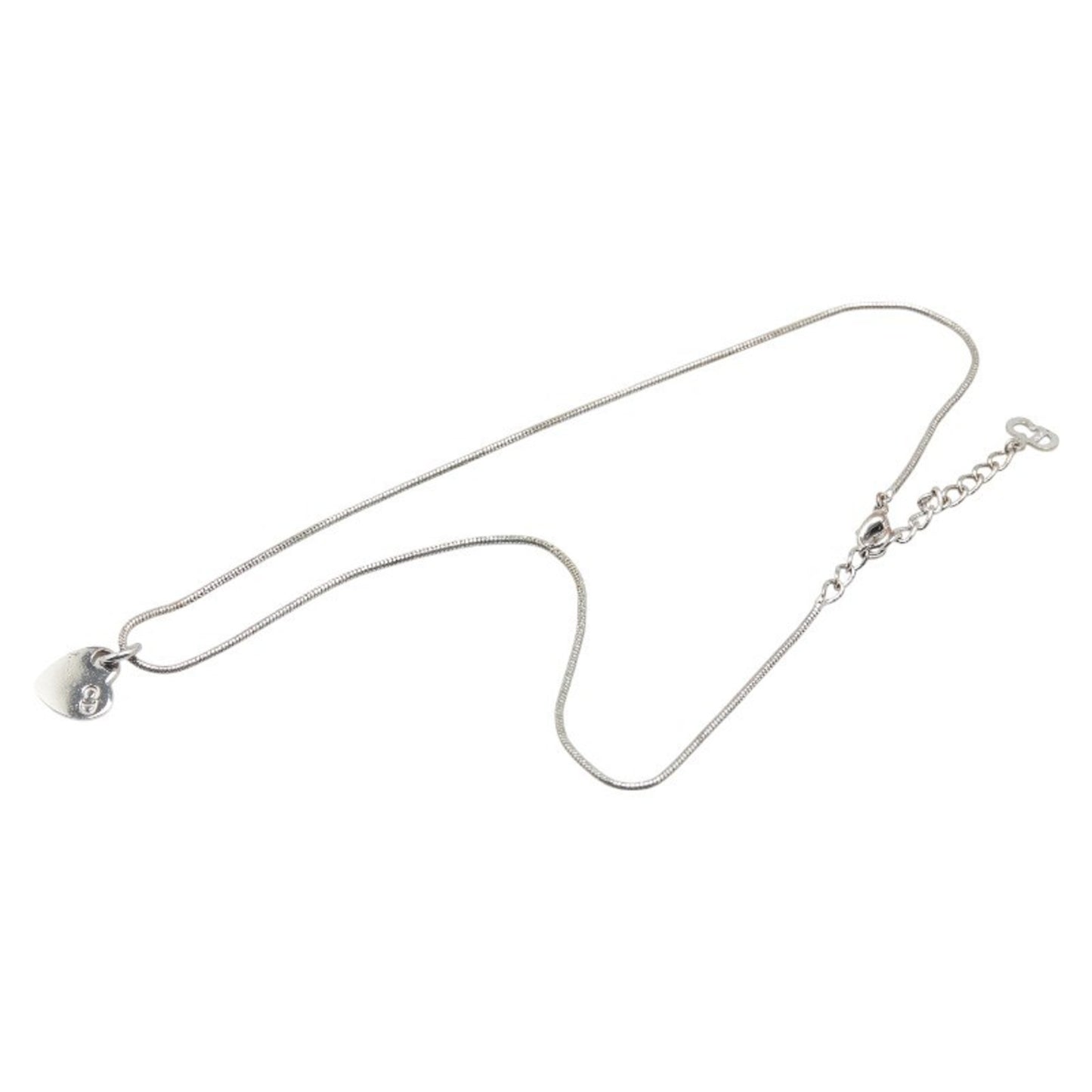 Christian Dior Dior Heart Cd Logo Necklace In Silver Metal