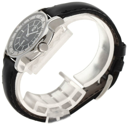 Bvlgari St29S Solotempo Watch Stainless Steel Leather