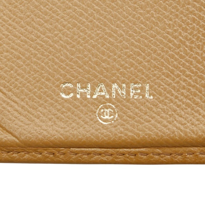 Chanel Coco Button Long Wallet Yellow Leather