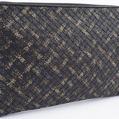 Bottega Veneta Intrecciato Micro Dot Clutch Bag 406021 Black