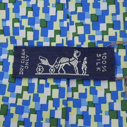Hermes 5089 Pa 100% Silk All-Over Logo Print Tie