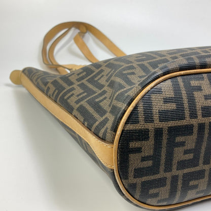 Fendi Zucca Pattern Bucket Tote Bag In Pvc And Leather