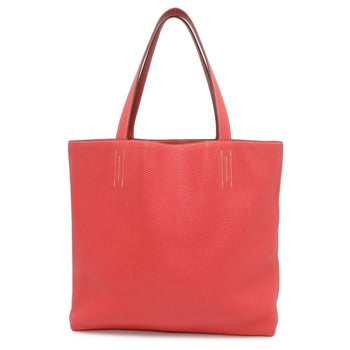 Hermes Tote Bag Double Sens 45 Rose Jaipur Sanguine Taurillon Clemence ?R Stamp