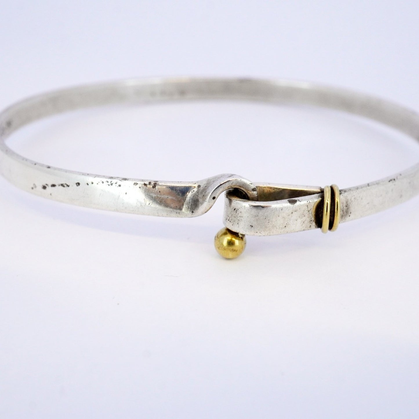 Tiffany Bangle Hook & Eye 18Kyg Yellow Gold Silver 925