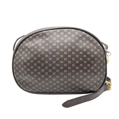 Celine Old Celine Macadam Triomphe Shoulder Bag In Brown Leather With Gold Hardware