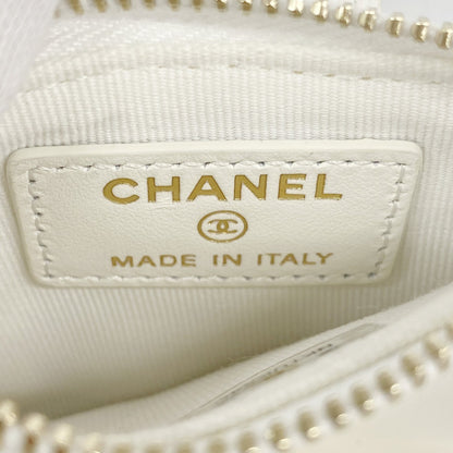 Chanel Wallet/Coin Case Matelasse Caviar Leather White