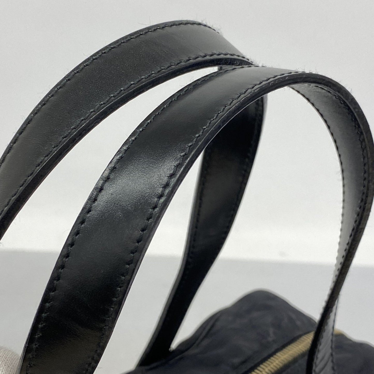 Chanel New Travel Nylon Handbag In Black Champagne