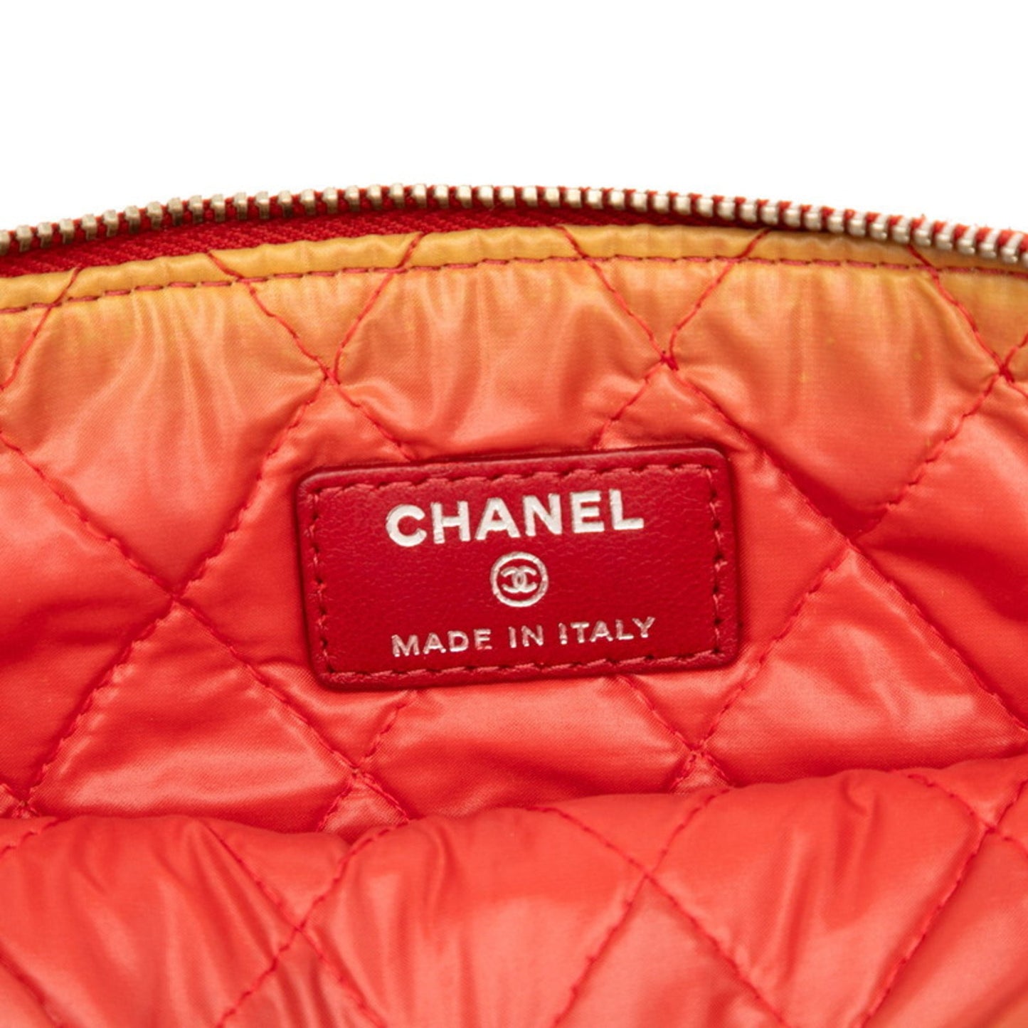 Chanel Matelasse Coco Mark Clutch Bag In Red Lambskin
