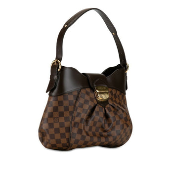 Louis Vuitton Damier Sistine Mm Shoulder Bag N41541 Brown Pvc Leather