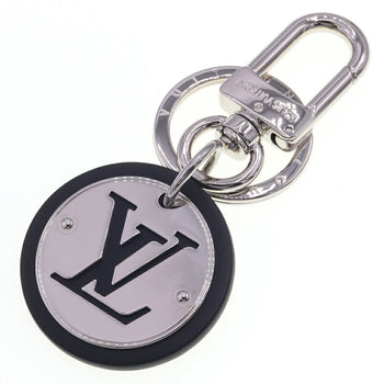 Louis Vuitton Keychain Portocle Lv Circle M67362 Silver Black Metal Leather Key Ring Bag