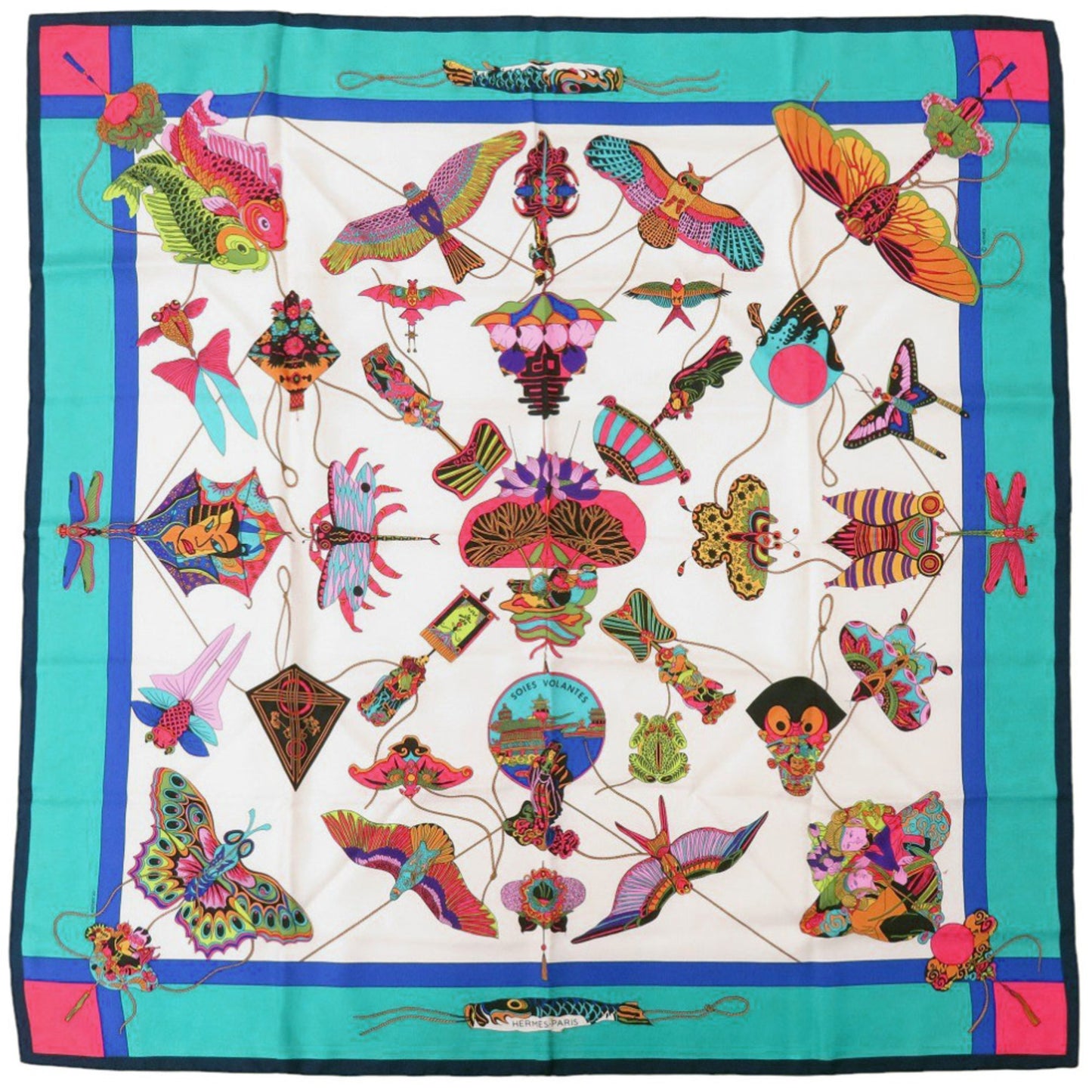 Herms Carr 90 Soies Volantes Silk Scarf