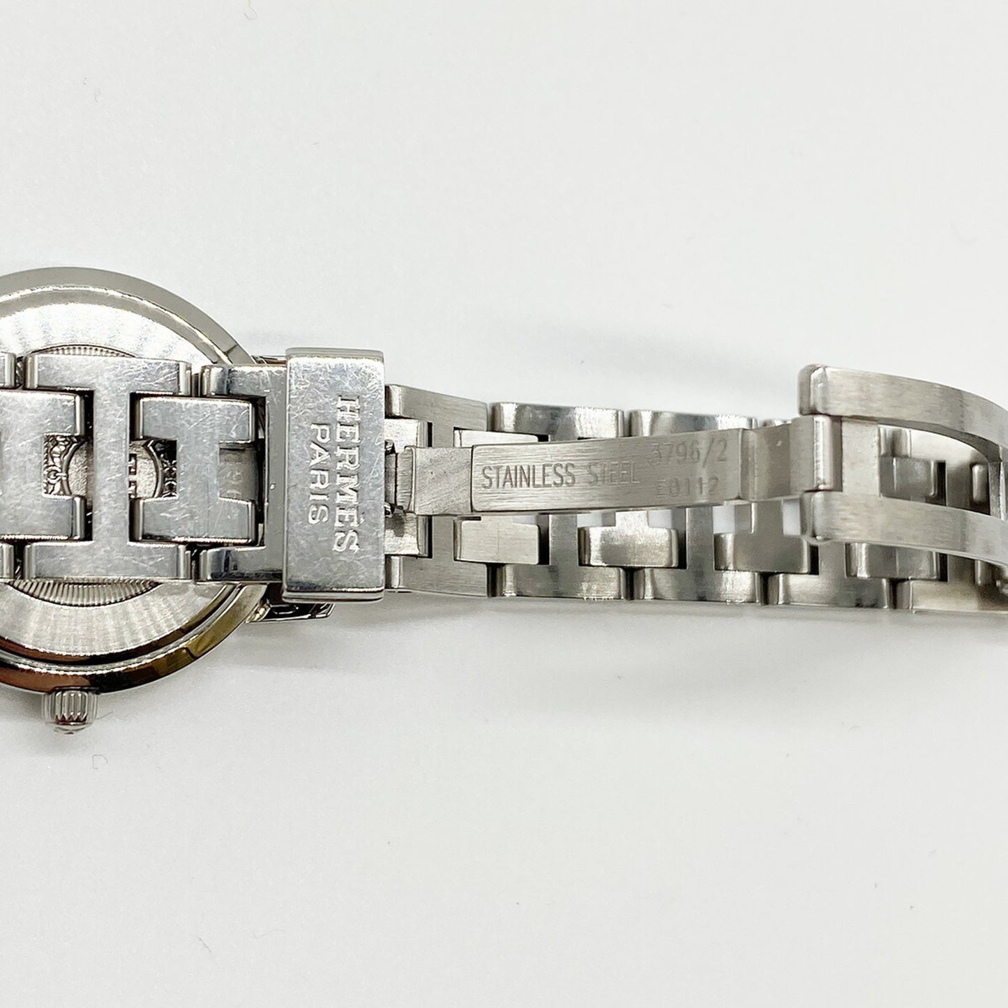 Hermes Watch Cl4.210 Clipper Quartz Pink Shell Stainless Steel Dial