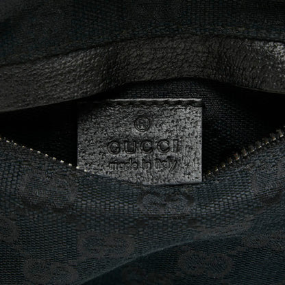 Gucci Gg Canvas Waist Bag/Shoulder Bag 28566 Black Leather