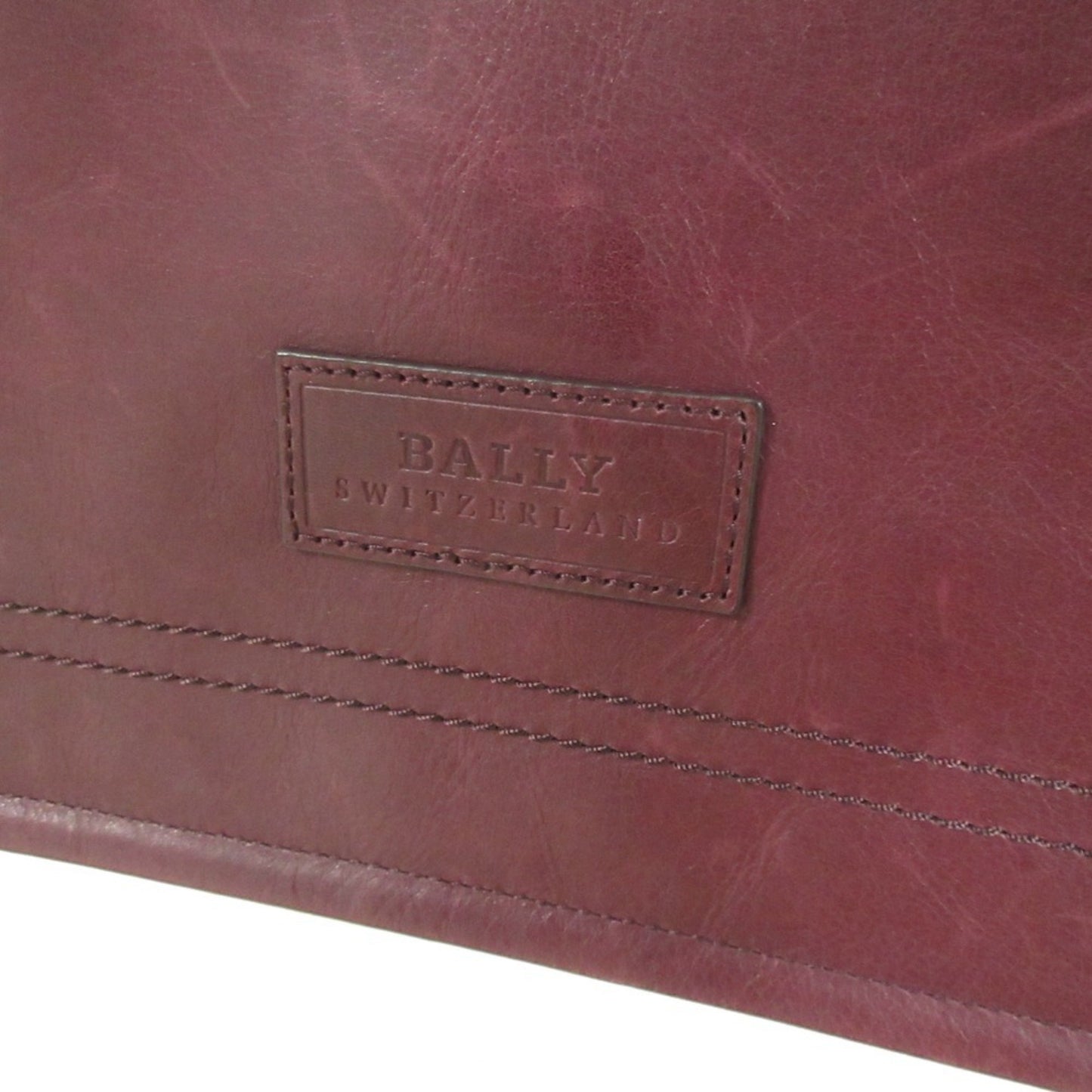 Bally Tepolt Leather Flap Messenger Shoulder Bag Burgundy Red