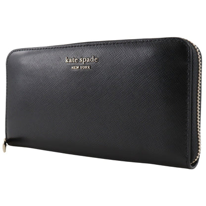 Kate Spade Spencer Round Long Wallet Pwr00281 Leather Black Zip Around