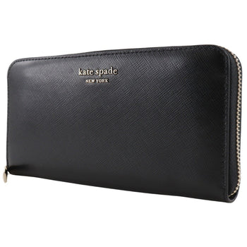 Kate Spade Spencer Round Long Wallet Pwr00281 Leather Black Zip Around