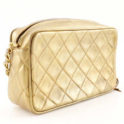 Chanel Chain Shoulder Bag Matelasse A03727 Lambskin Gold Fringe Chainshoulder