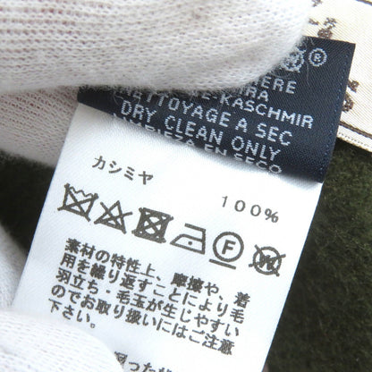 Hermes Back To School 100% Cashmere Checked Scarf With Embroidered Logo And Fringe