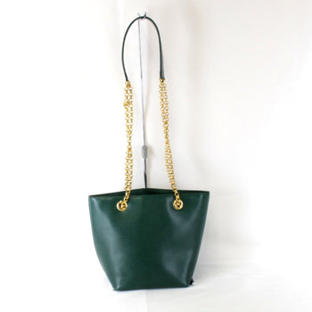 Chlo Chloe Chain Shoulder Bag Leather Green