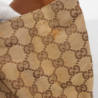 Gucci Gg Canvas New Jackie Handbag 124407 Beige Brown Champagne