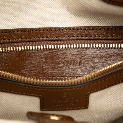 Gucci Gg Supreme Interlocking G Backpack 696013 Brown Leather